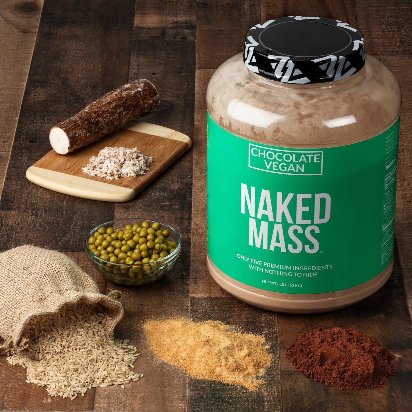 Chocolate Vegan Mass Gainer Supplement - Chocolate (Vegan) 12LB for Easy Protein and Calorie Mixing