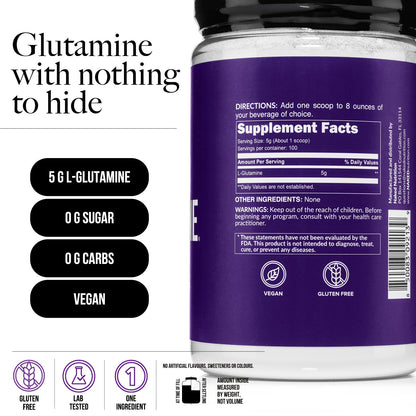 Glutamine Powder - 1.1LB with a Convenient Training - Day Formula