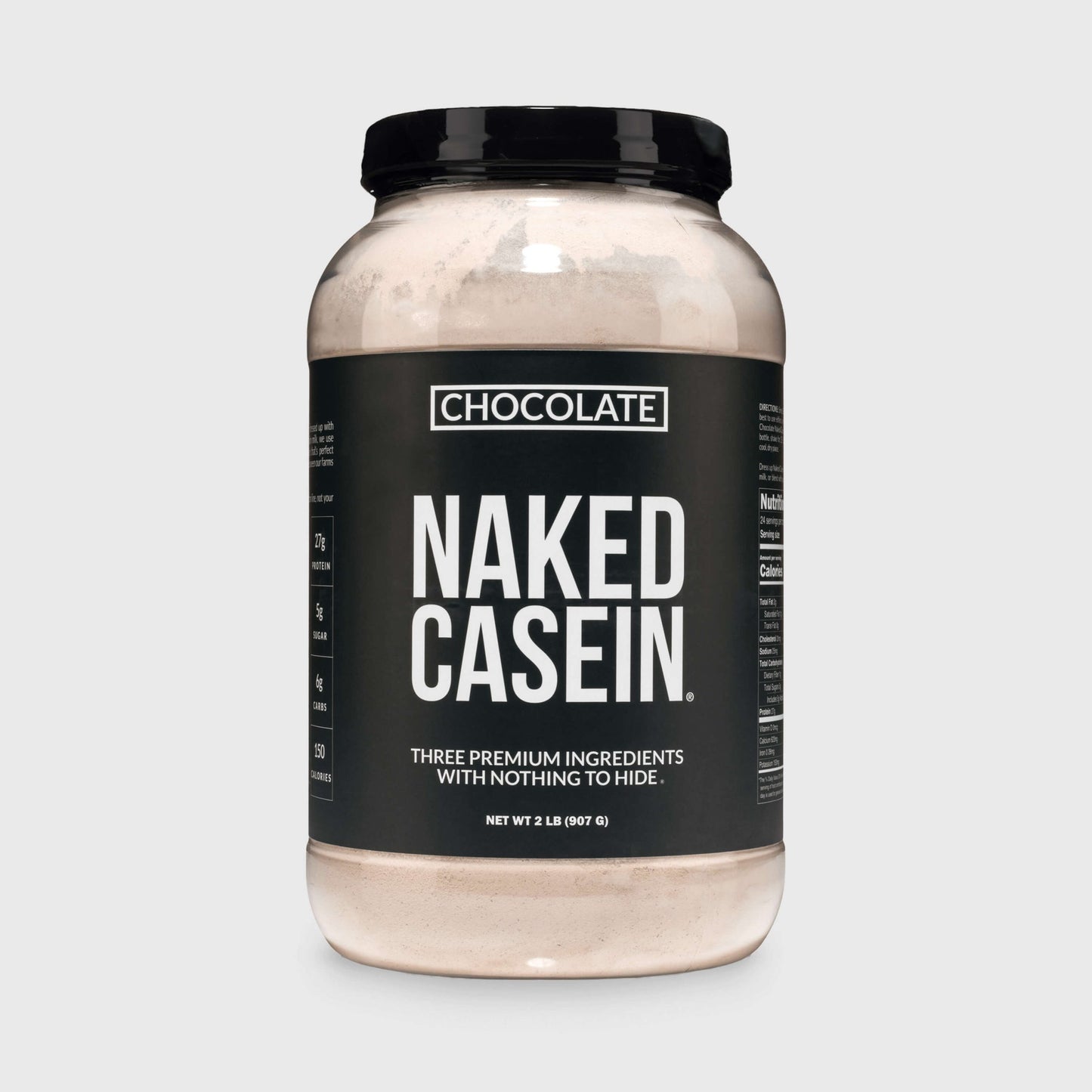 Chocolate Casein Protein Powder - Chocolate with a Simple, Easy - Mix Protein Formula