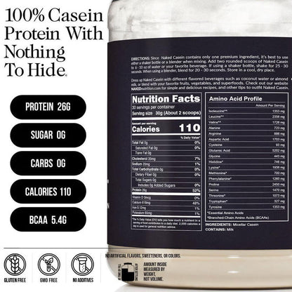 Micellar Casein Protein Powder - Unflavored - Standard Size with a Simple, Easy - Mix Protein Formula