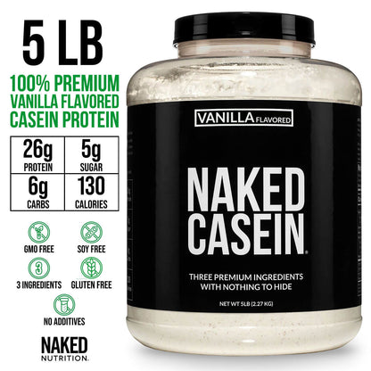 Vanilla Casein Protein Powder - Vanilla - Value Size with a Simple, Easy - Mix Protein Formula