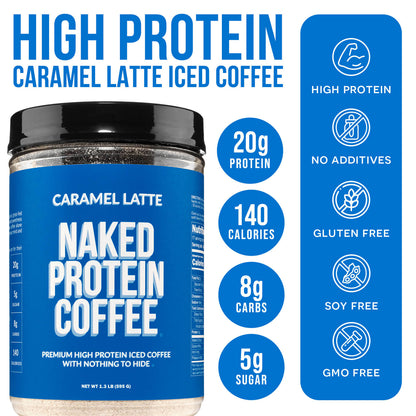 Caramel Latte Protein Iced Coffee - Caramel Latte with Coffee Flavor in an Easy - Mix Formula