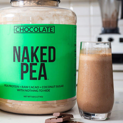Chocolate Pea Protein Powder - Chocolate - Standard Size with a Simple, Easy - Mix Protein Formula