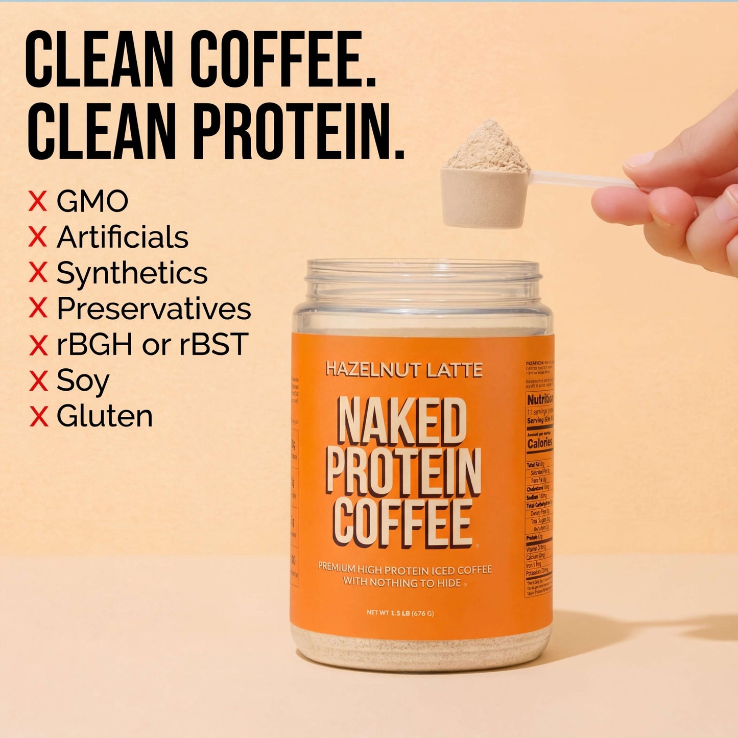 Hazelnut Latte Protein Iced Coffee - Hazelnut Latte with Coffee Flavor in an Easy - Mix Formula