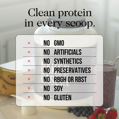 Chocolate Casein Protein Powder - Chocolate with a Simple, Easy - Mix Protein Formula