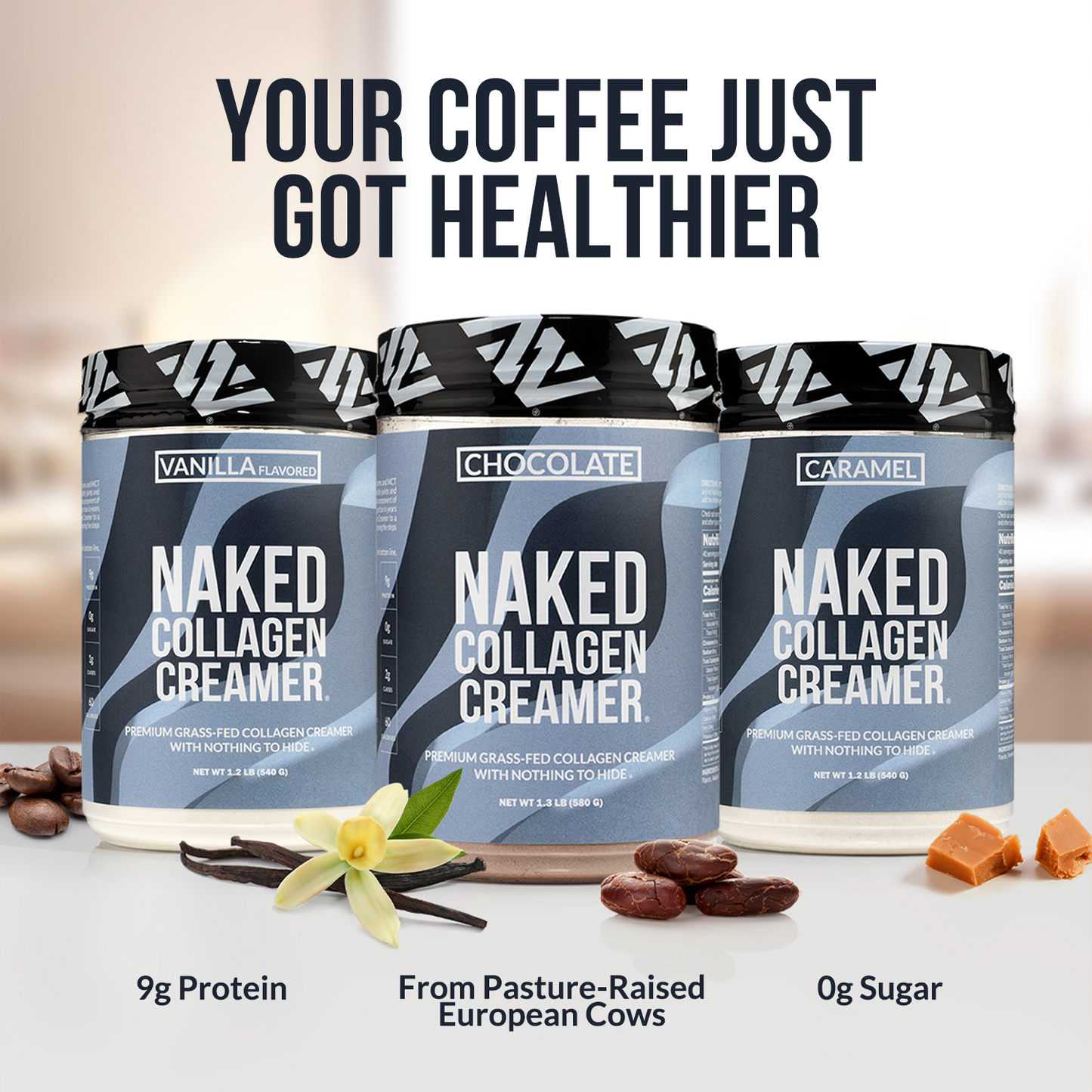 Caramel Coffee Creamer - Caramel Collagen Creamer with Coffee Flavor in an Easy - Mix Formula