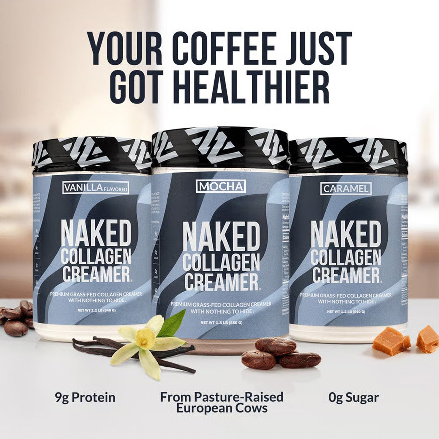 Mocha Coffee Creamer - Mocha Collagen Creamer with Coffee Flavor in an Easy - Mix Formula