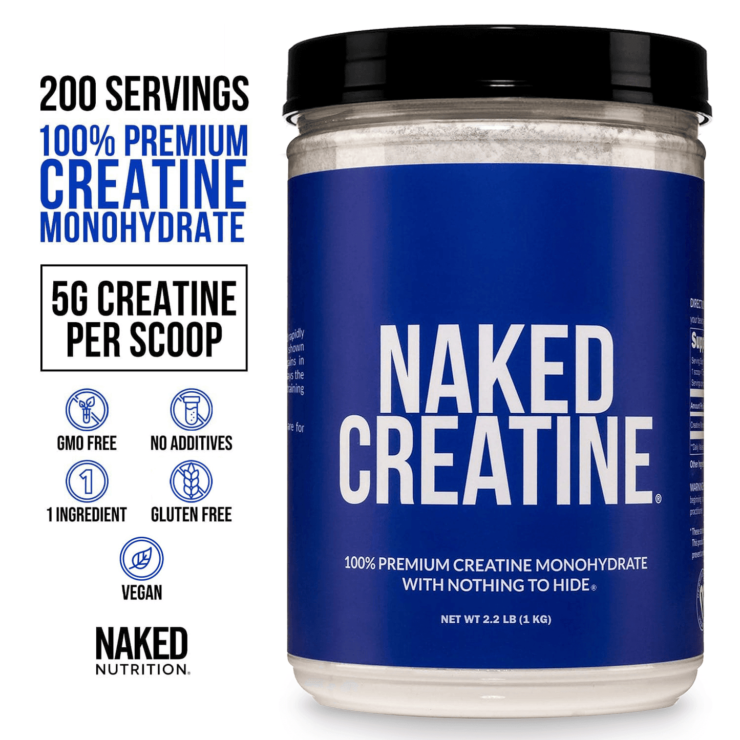 Creatine Monohydrate Powder - Unflavored - Value Size with a Convenient Training - Day Formula