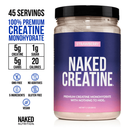 Strawberry Creatine Monohydrate Powder - Strawberry with a Convenient Training - Day Formula