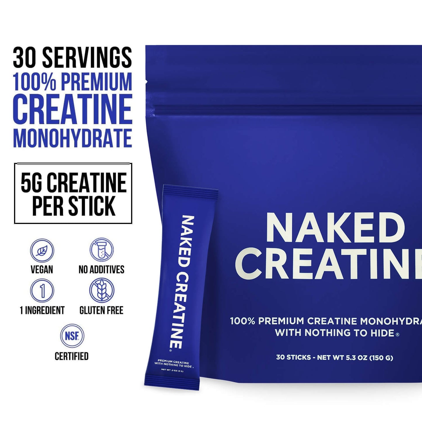 Creatine Travel Packets - Unflavored Sticks with a Convenient Training - Day Formula