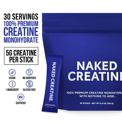 Creatine Travel Packets - Unflavored Sticks with a Convenient Training - Day Formula
