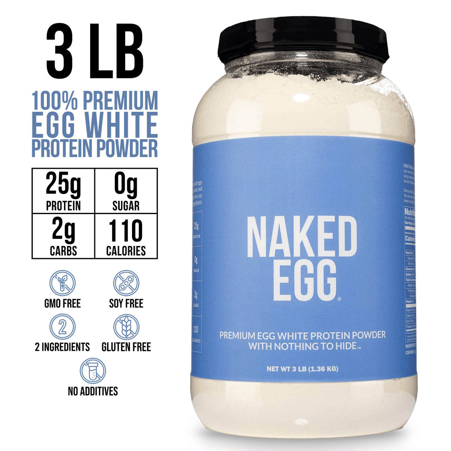 Egg White Protein Powder with a Simple, Easy - Mix Protein Formula