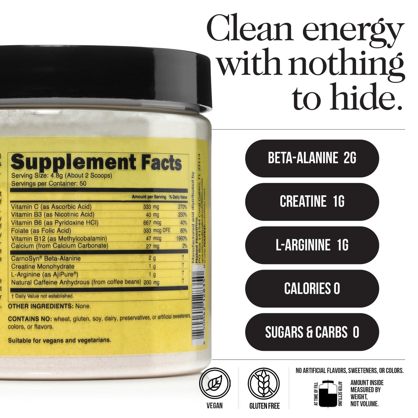 Pre Workout Supplement - Unflavored with a Convenient Training - Day Formula