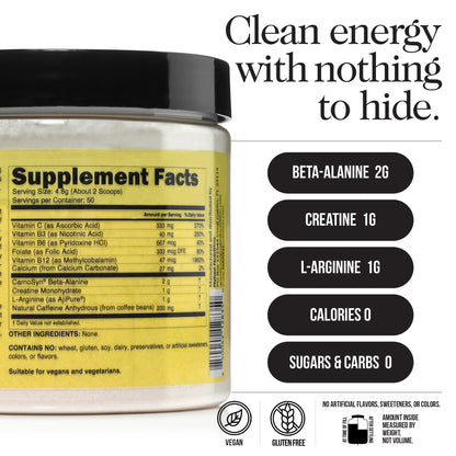 Pre Workout Supplement - Unflavored with a Convenient Training - Day Formula