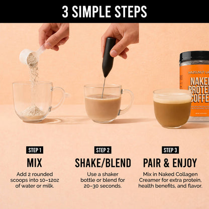 Hazelnut Latte Protein Iced Coffee - Hazelnut Latte with Coffee Flavor in an Easy - Mix Formula