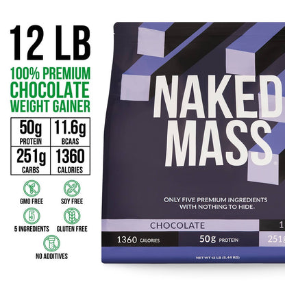 Chocolate Mass Gainer Protein Supplement - Chocolate 12LB for Easy Protein and Calorie Mixing