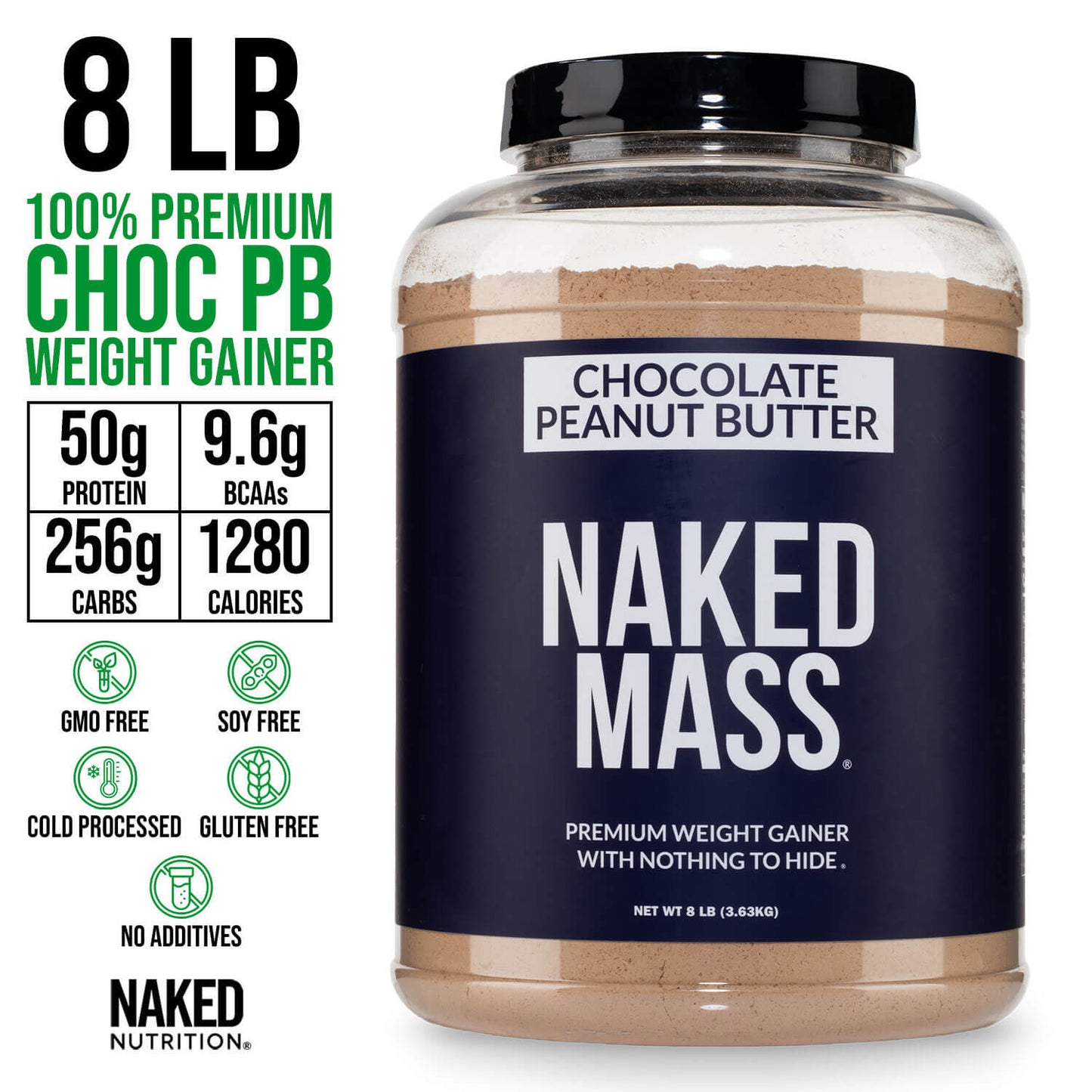Chocolate Peanut Butter Mass Gainer Protein Supplement - Chocolate PB for Easy Protein and Calorie Mixing