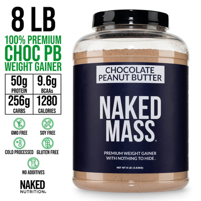Chocolate Peanut Butter Mass Gainer Protein Supplement - Chocolate PB for Easy Protein and Calorie Mixing
