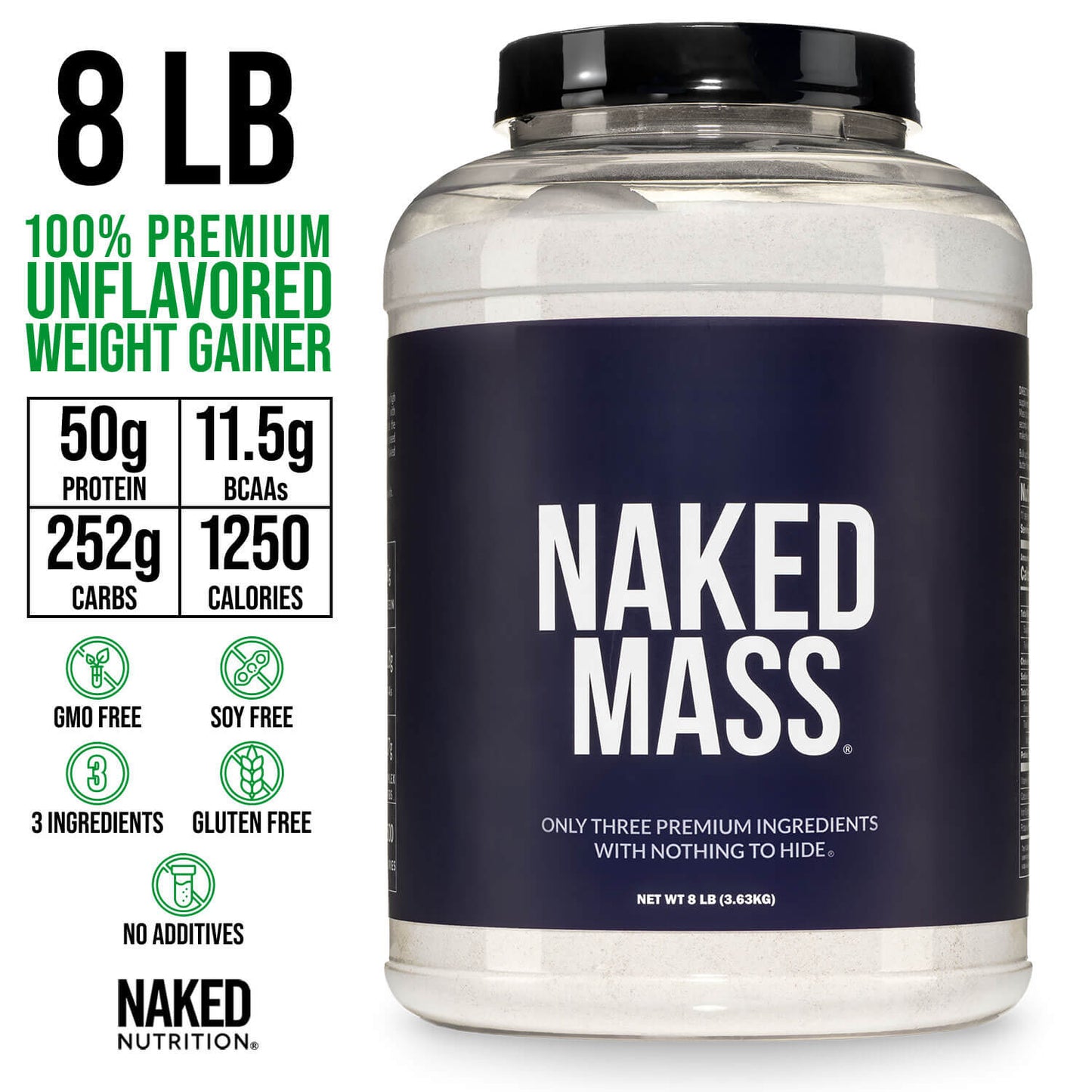 Mass Gainer Protein Supplement - Unflavored for Easy Protein and Calorie Mixing