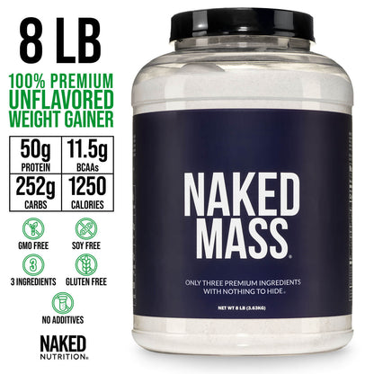 Mass Gainer Protein Supplement - Unflavored for Easy Protein and Calorie Mixing