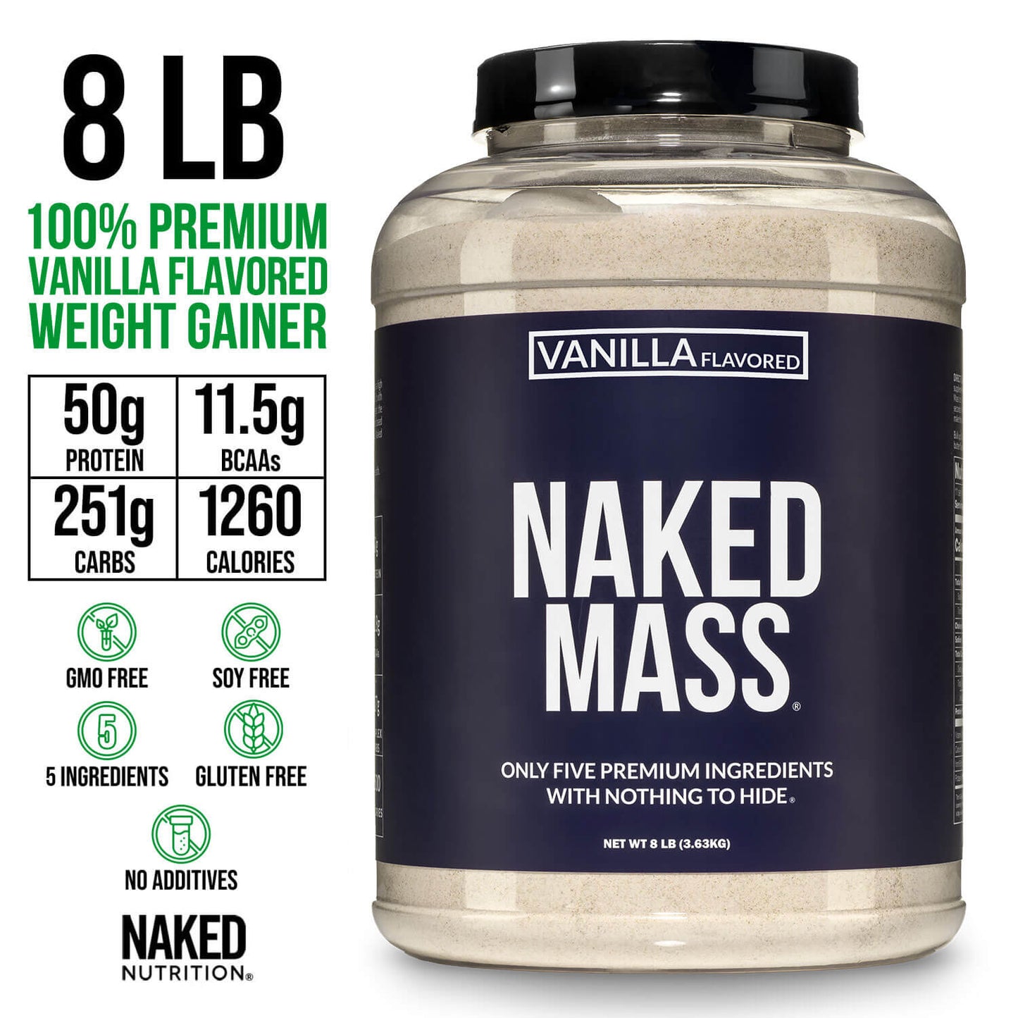 Vanilla Mass Gainer Protein Supplement - Vanilla for Easy Protein and Calorie Mixing