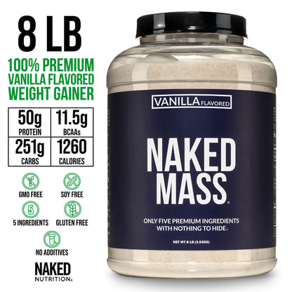 Vanilla Mass Gainer Protein Supplement - Vanilla for Easy Protein and Calorie Mixing