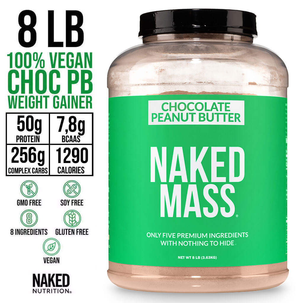 Chocolate Peanut Butter Vegan Mass Gainer Supplement - Chocolate PB (Vegan) for Easy Protein and Calorie Mixing