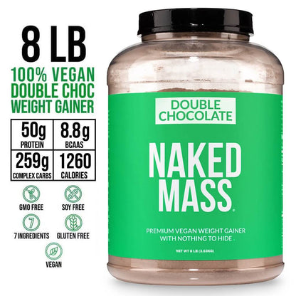 Double Chocolate Vegan Mass Gainer Supplement - Double Chocolate (Vegan) for Easy Protein and Calorie Mixing