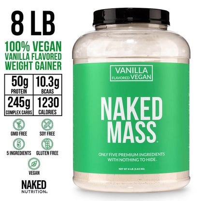 Vanilla Vegan Mass Gainer Supplement - Vanilla (Vegan) for Easy Protein and Calorie Mixing