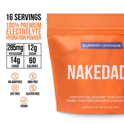 Electrolytes Powder Packets - Blueberry Lemonade - Blueberry Lemonade with an Easy - Mix Electrolyte Formula