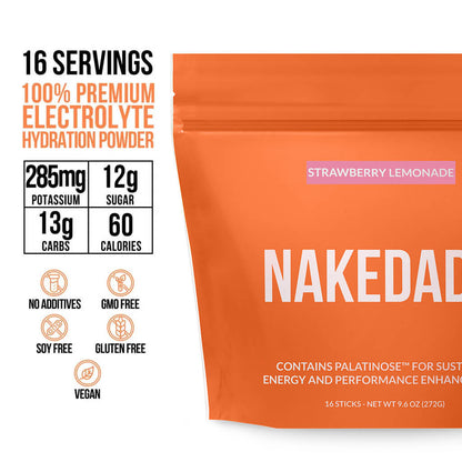 Electrolytes Powder Packets - Strawberry Lemonade - Strawberry Lemonade with an Easy - Mix Electrolyte Formula