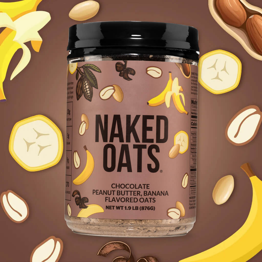 Chocolate Peanut Butter Banana Protein Oats - Chocolate PB Banana for Convenient High - Protein Mornings