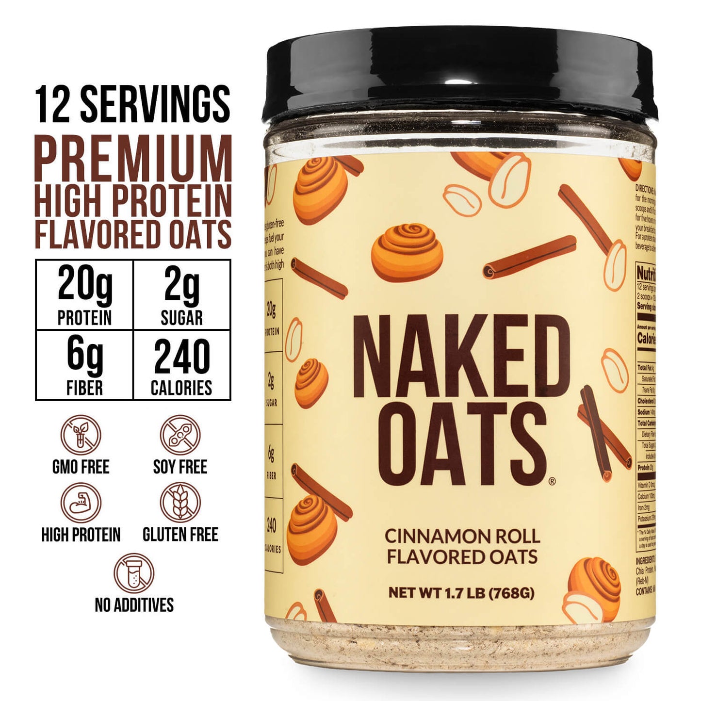 Cinnamon Roll Protein Oats - Cinnamon Roll for Convenient High - Protein Mornings