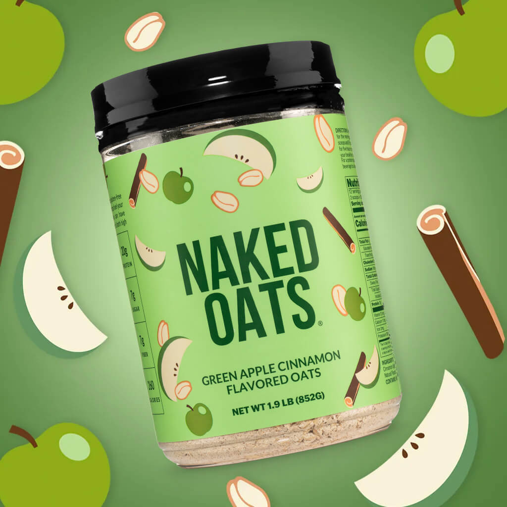 Green Apple Cinnamon Protein Oats - Green Apple Cinnamon for Convenient High - Protein Mornings