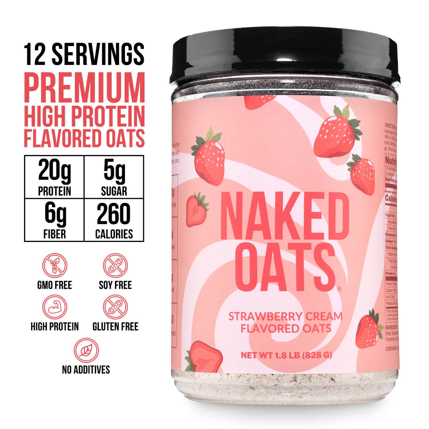 Strawberry Cream Protein Oats - Strawberry Cream for Convenient High - Protein Mornings