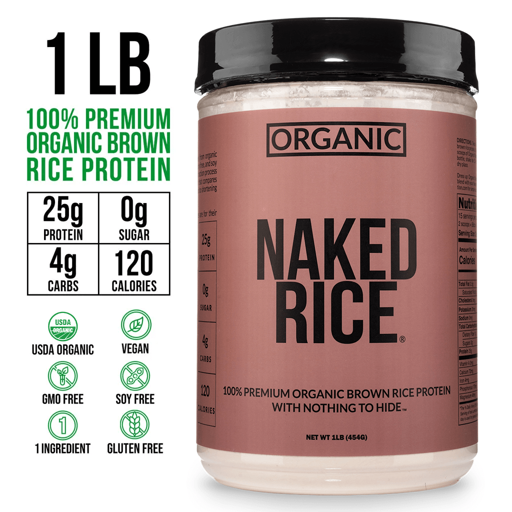 Organic Brown Rice Protein Powder 1lb - Unflavored 1LB with a Simple, Easy - Mix Protein Formula