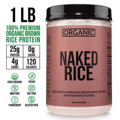 Organic Brown Rice Protein Powder 1lb - Unflavored 1LB with a Simple, Easy - Mix Protein Formula