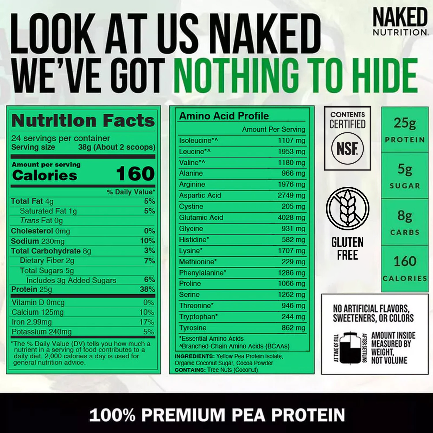 Chocolate Pea Protein Powder - Chocolate - Standard Size with a Simple, Easy - Mix Protein Formula