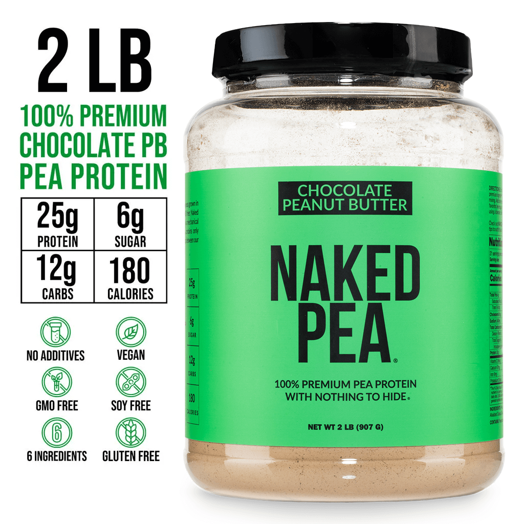 Chocolate Peanut Butter Pea Protein Powder - Chocolate PB - Chocolate Formula with a Simple, Easy - Mix Protein Formula