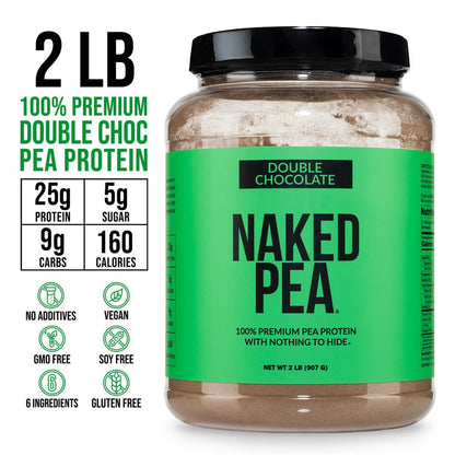 Double Chocolate Pea Protein Powder - Double Chocolate with a Simple, Easy - Mix Protein Formula