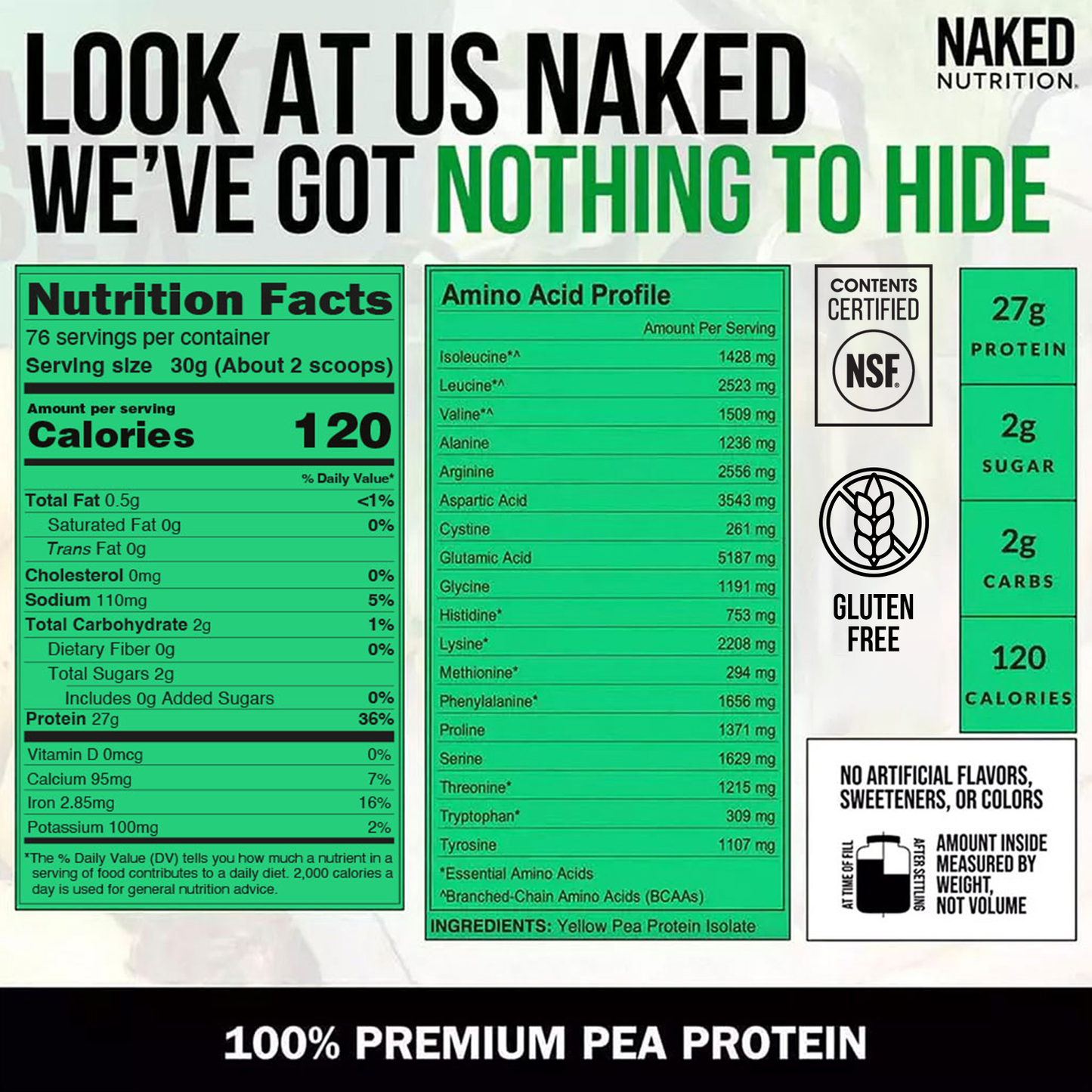 Pea Protein Powder - Unflavored - Value Size with a Simple, Easy - Mix Protein Formula