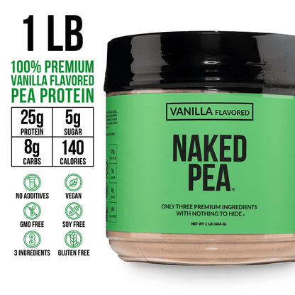 Vanilla Pea Protein Powder - Vanilla - Compact Size with a Simple, Easy - Mix Protein Formula