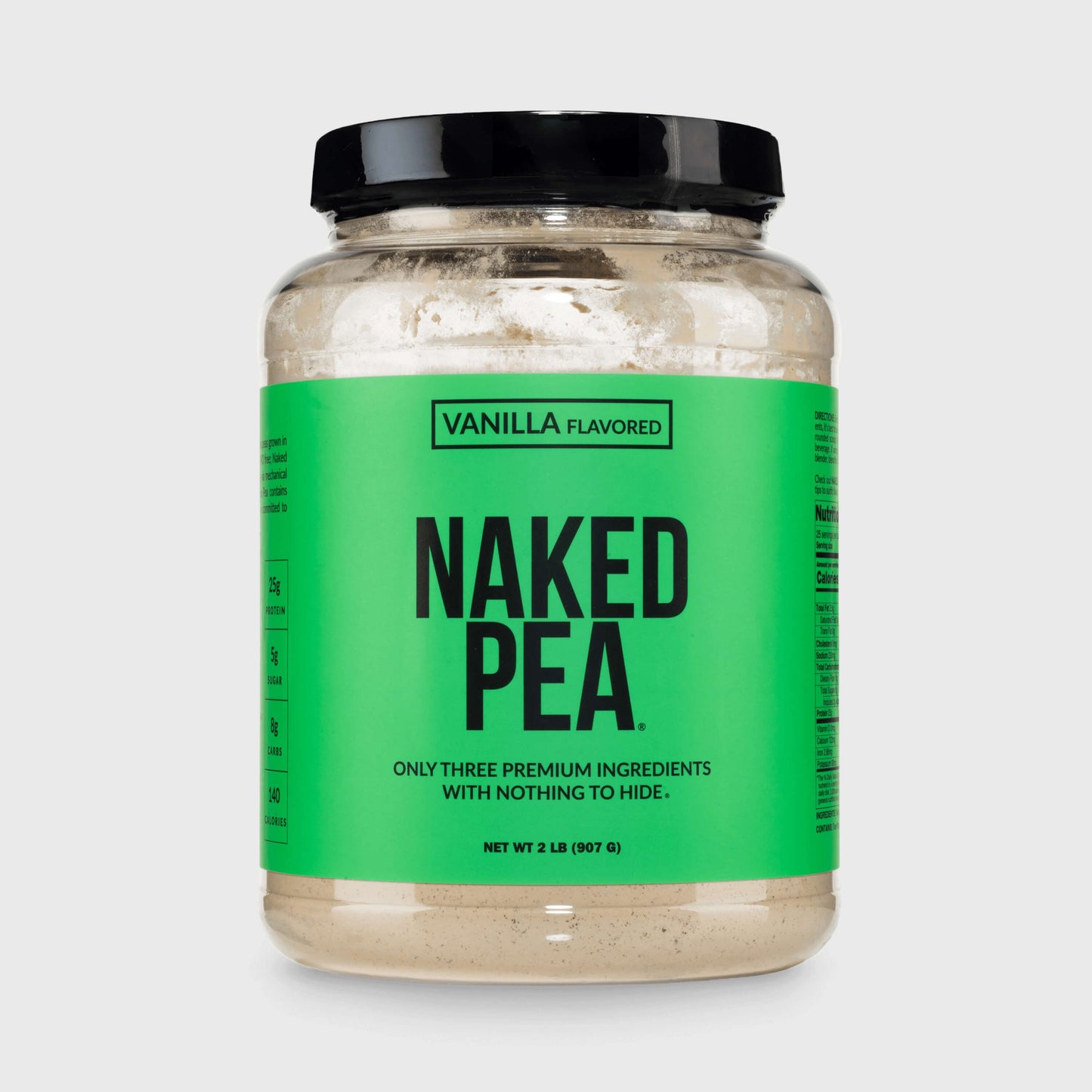 Vanilla Pea Protein Powder - Vanilla - Standard Size with a Simple, Easy - Mix Protein Formula