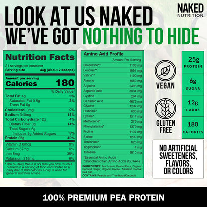 Chocolate Peanut Butter Pea Protein Powder - Chocolate PB - Chocolate Formula with a Simple, Easy - Mix Protein Formula