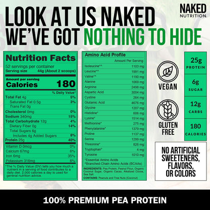 Chocolate Peanut Butter Pea Protein Powder - Chocolate PB - Chocolate Formula with a Simple, Easy - Mix Protein Formula