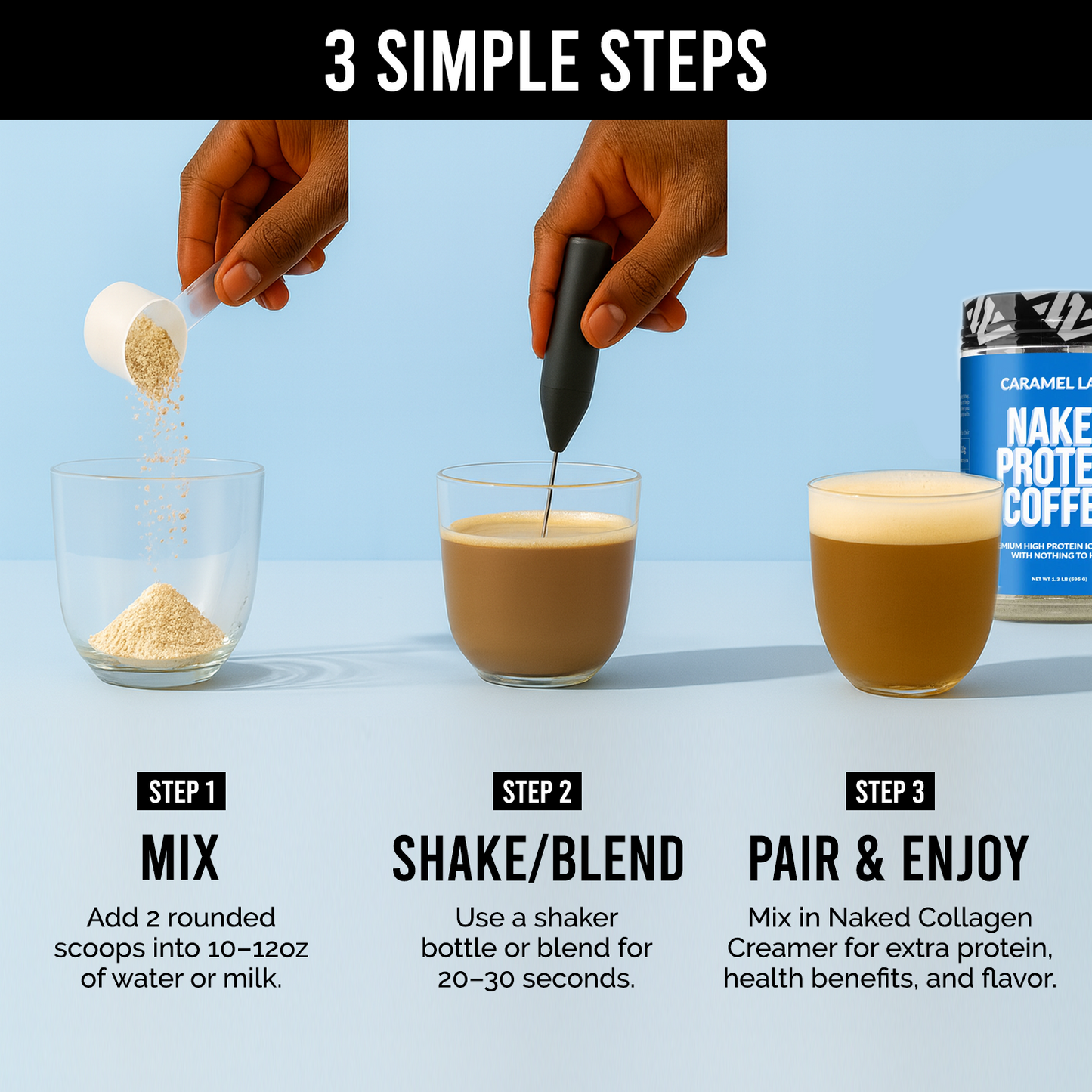 Caramel Latte Protein Iced Coffee - Caramel Latte with Coffee Flavor in an Easy - Mix Formula