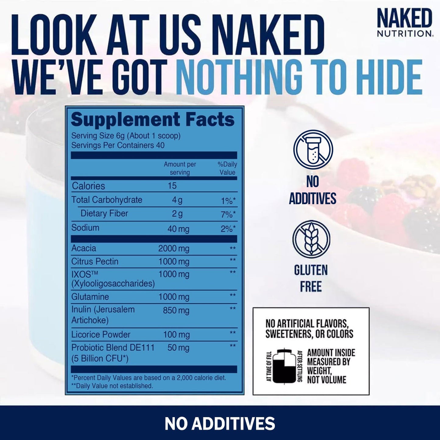 Prebiotic, Probiotic and Fiber Supplement with a Convenient, Easy - Use Formula