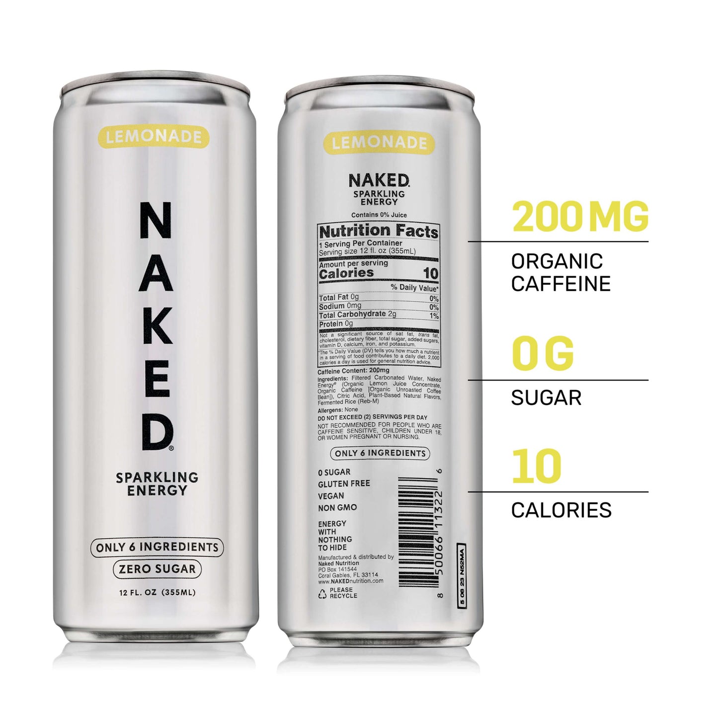 Lemonade Naked Sparkling Energy - Lemonade with Protein in an Easy - to - Mix Format