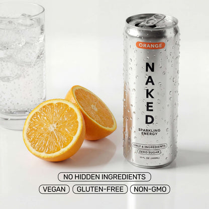 Orange Naked Sparkling Energy - Orange with Protein in an Easy - to - Mix Format