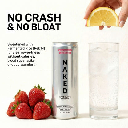 Strawberry Lemonade Naked Sparkling Energy - Strawberry Lemonade with Protein in an Easy - to - Mix Format